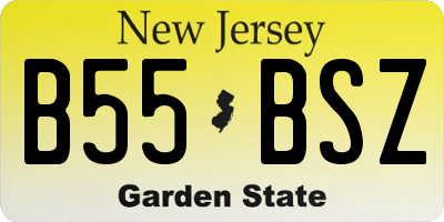 NJ license plate B55BSZ
