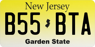 NJ license plate B55BTA