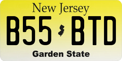 NJ license plate B55BTD
