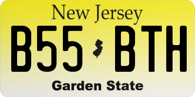 NJ license plate B55BTH