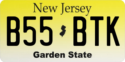 NJ license plate B55BTK