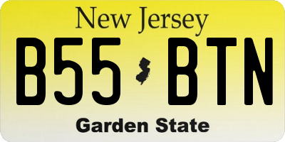 NJ license plate B55BTN