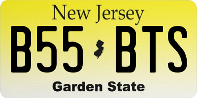 NJ license plate B55BTS