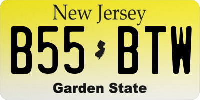 NJ license plate B55BTW