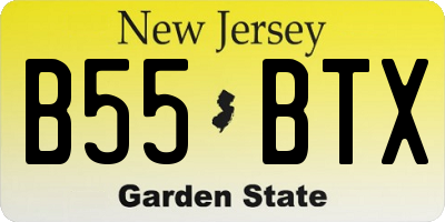 NJ license plate B55BTX
