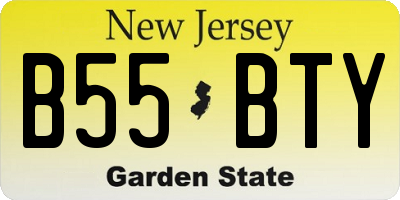 NJ license plate B55BTY