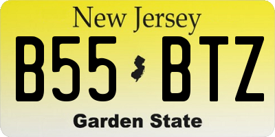 NJ license plate B55BTZ