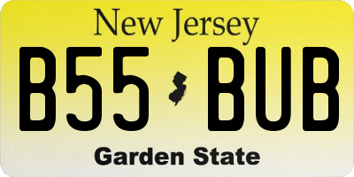 NJ license plate B55BUB
