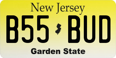 NJ license plate B55BUD