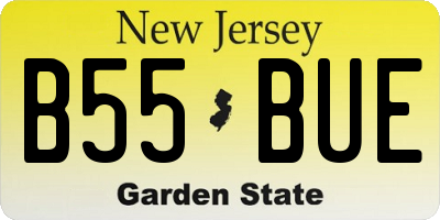 NJ license plate B55BUE