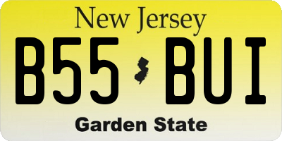 NJ license plate B55BUI