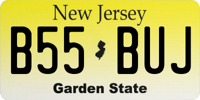 NJ license plate B55BUJ