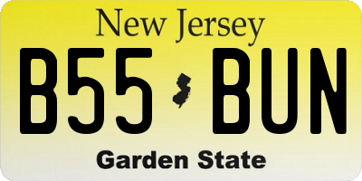 NJ license plate B55BUN