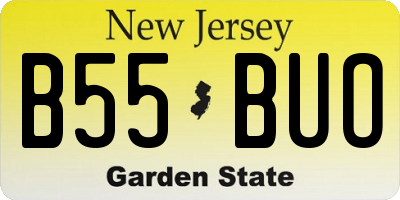 NJ license plate B55BUO
