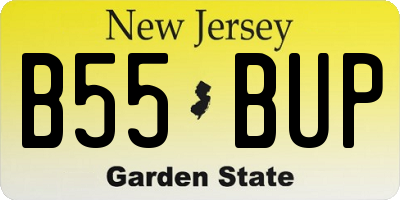 NJ license plate B55BUP