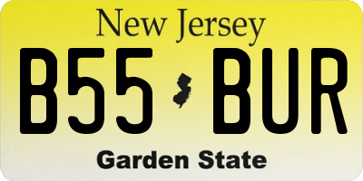 NJ license plate B55BUR