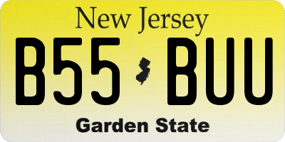 NJ license plate B55BUU