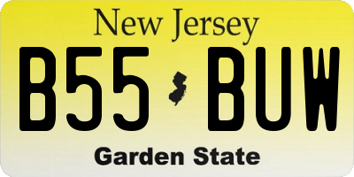 NJ license plate B55BUW