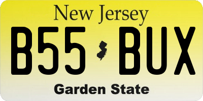 NJ license plate B55BUX