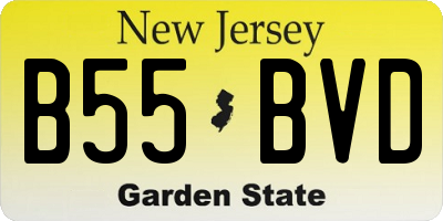 NJ license plate B55BVD