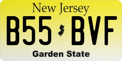 NJ license plate B55BVF