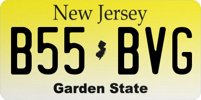 NJ license plate B55BVG