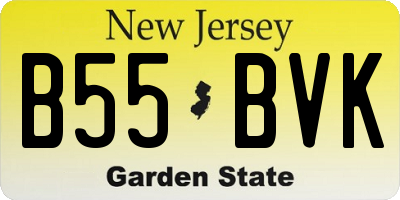 NJ license plate B55BVK