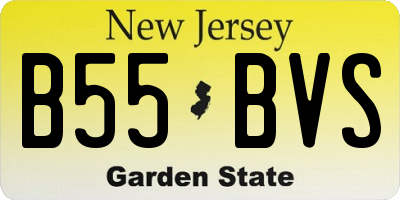 NJ license plate B55BVS
