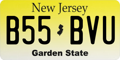 NJ license plate B55BVU