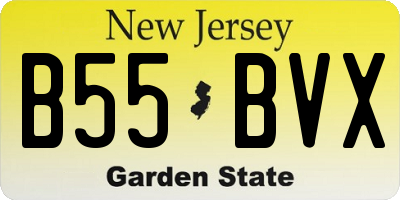 NJ license plate B55BVX