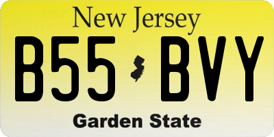 NJ license plate B55BVY
