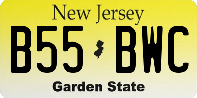 NJ license plate B55BWC