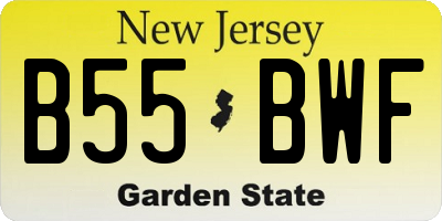 NJ license plate B55BWF