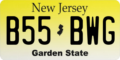 NJ license plate B55BWG