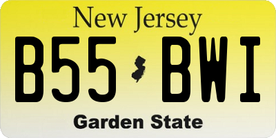NJ license plate B55BWI
