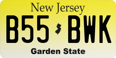 NJ license plate B55BWK