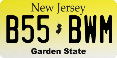 NJ license plate B55BWM