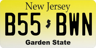NJ license plate B55BWN