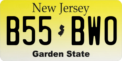 NJ license plate B55BWO