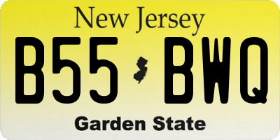 NJ license plate B55BWQ