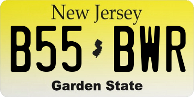 NJ license plate B55BWR