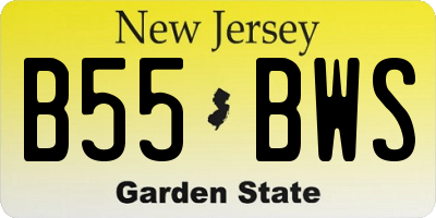 NJ license plate B55BWS