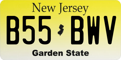 NJ license plate B55BWV