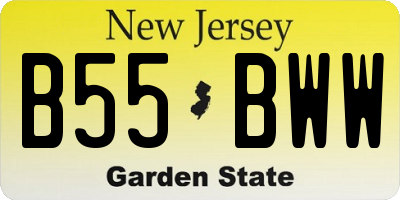 NJ license plate B55BWW