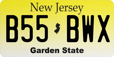 NJ license plate B55BWX
