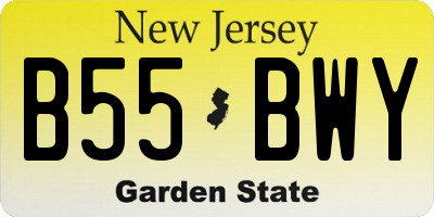 NJ license plate B55BWY