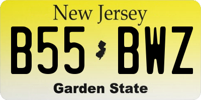 NJ license plate B55BWZ