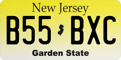 NJ license plate B55BXC