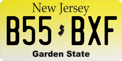 NJ license plate B55BXF