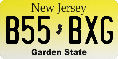 NJ license plate B55BXG